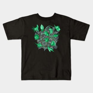 Ernst Haeckel Green Peridinea on Cerulean  Diatoms Kids T-Shirt